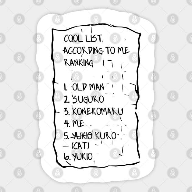 Rin's Cool List | Blue Exorcist Sticker by TeacupNeko